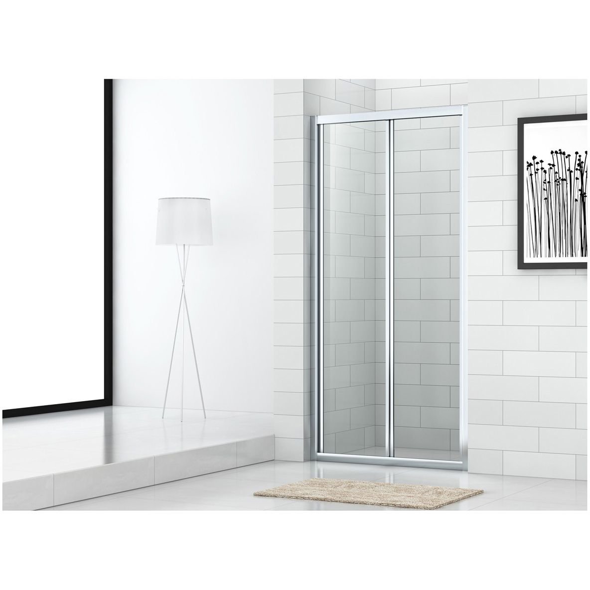 Душевая дверь Cezares (Цезарис) Eco-O-BS-80-C-Cr, цвет профиля хром, стекло прозрачное 6 мм 80х195 см