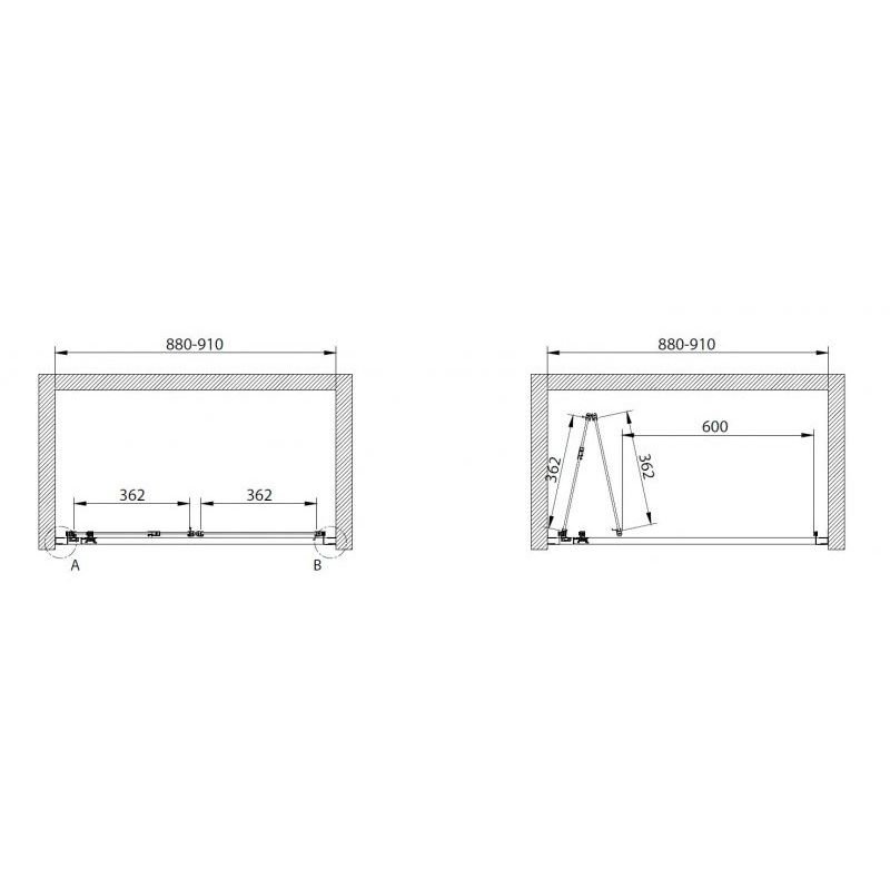 Душевая дверь Cezares (Цезарис) Eco-O-BS-80-C-Cr, цвет профиля хром, стекло прозрачное 6 мм 80х195 см
