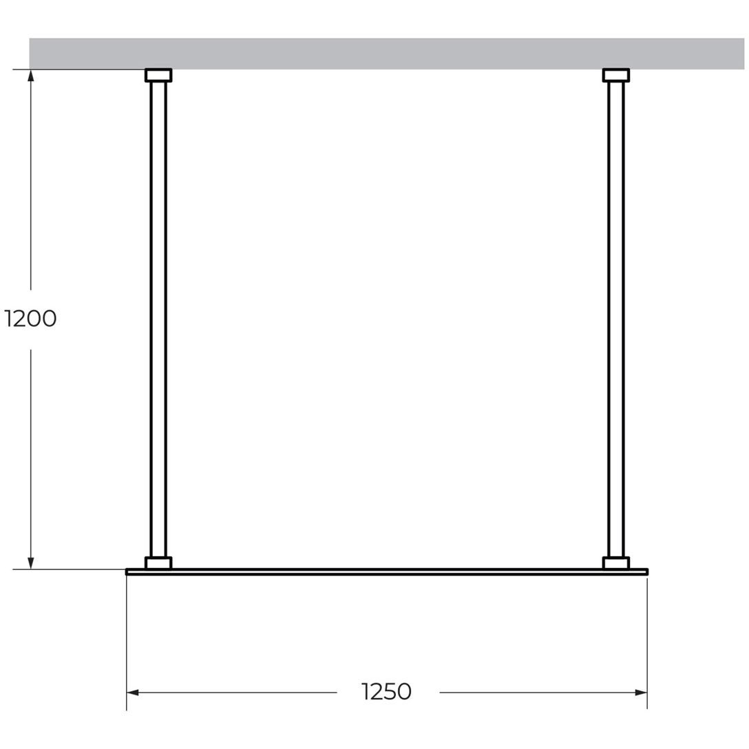 Душевая перегородка Cezares (Цезарис) LIBERTA-L-2-125-120-C-NERO цвет профиля черный матовый, стекло прозрачное 8 мм 125х195 см