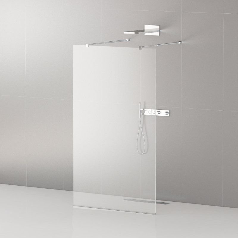 Душевая перегородка Cezares (Цезарис) LIBERTA-L-2-125-C-Cr, цвет профиля хром, стекло прозрачное 8 мм 125х195 см