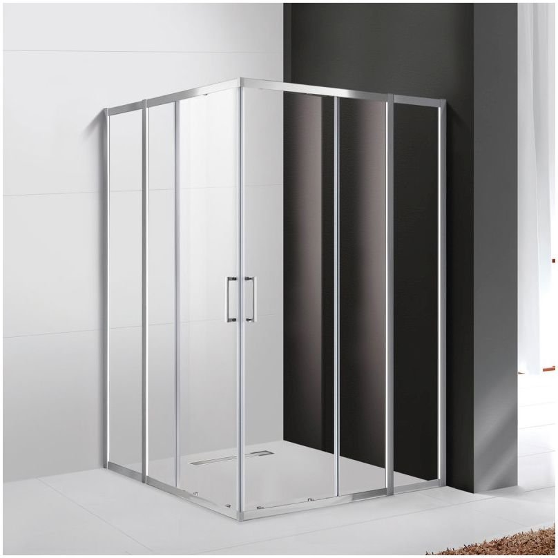 Душевой уголок Cezares (Цезарис) MOLVENO-A-22-90+30-C-Cr-IV, цвет профиля хром, стекло прозрачное 6 мм 120х195х120 см