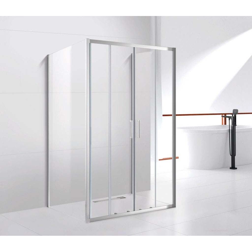 Душевой уголок Cezares (Цезарис) MOLVENO-AH-2/2-110/100-C-Cr-IV цвет профиля хром, стекло прозрачное 6 мм 110х195х100 см