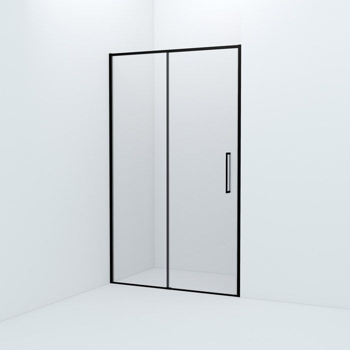 Душевая дверь Iddis Slide черный алюминиевый профиль 120х195 см SLI6BS2i69