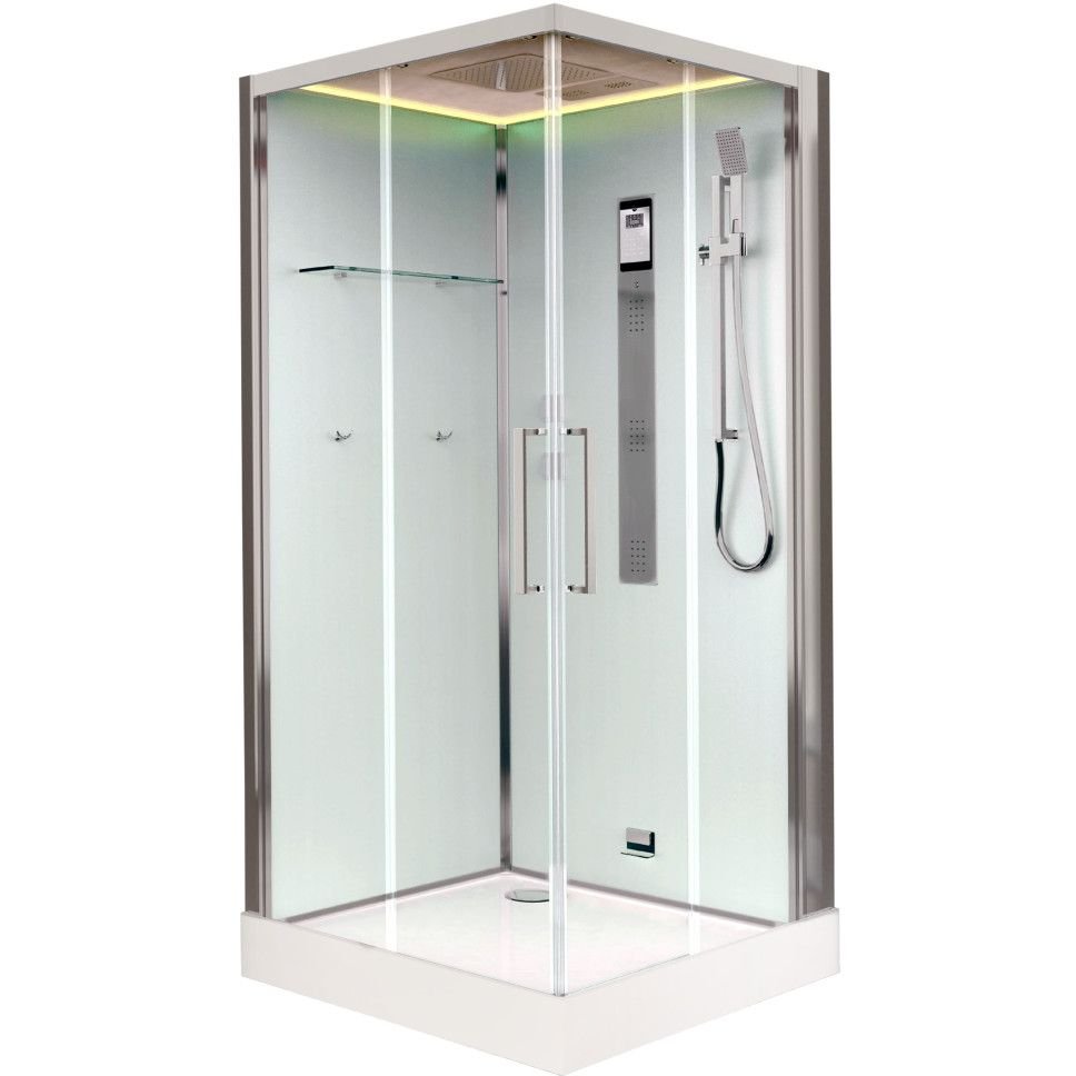 Душевая кабина Timo (Тимо) Nura H-516 с хамамом цвет профиля хром, стекло прозрачное 8 мм 100х220х100 см