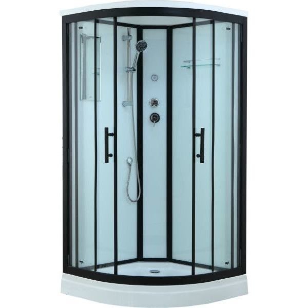 Душевая кабина Timo (Тимо) Standart T-6609B цвет профиля черный, стекло прозрачное 5 мм 90х220х90 см