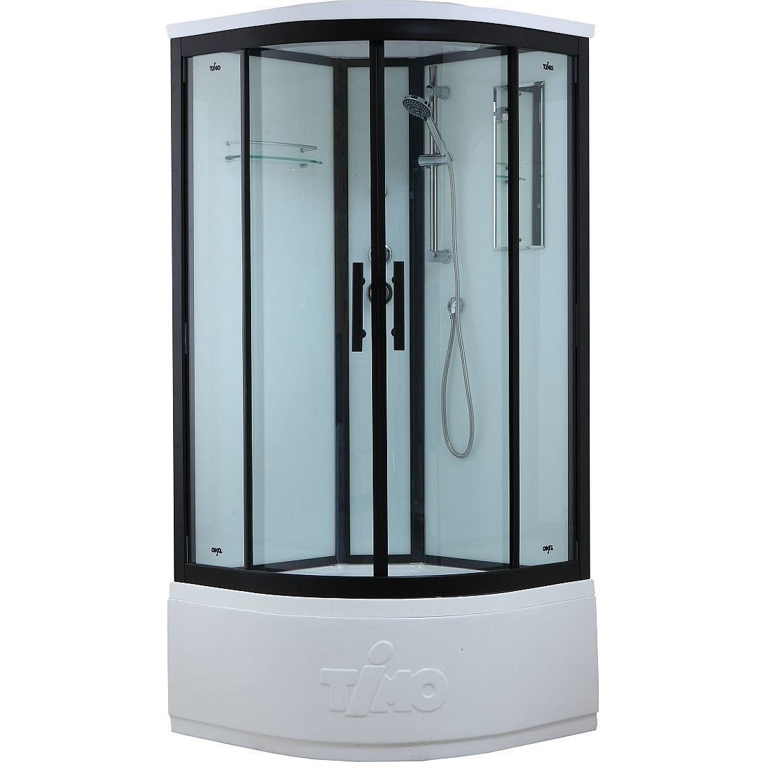 Душевая кабина Timo (Тимо) Standart T-6600B цвет профиля черный, стекло прозрачное 5 мм 100х220х100 см