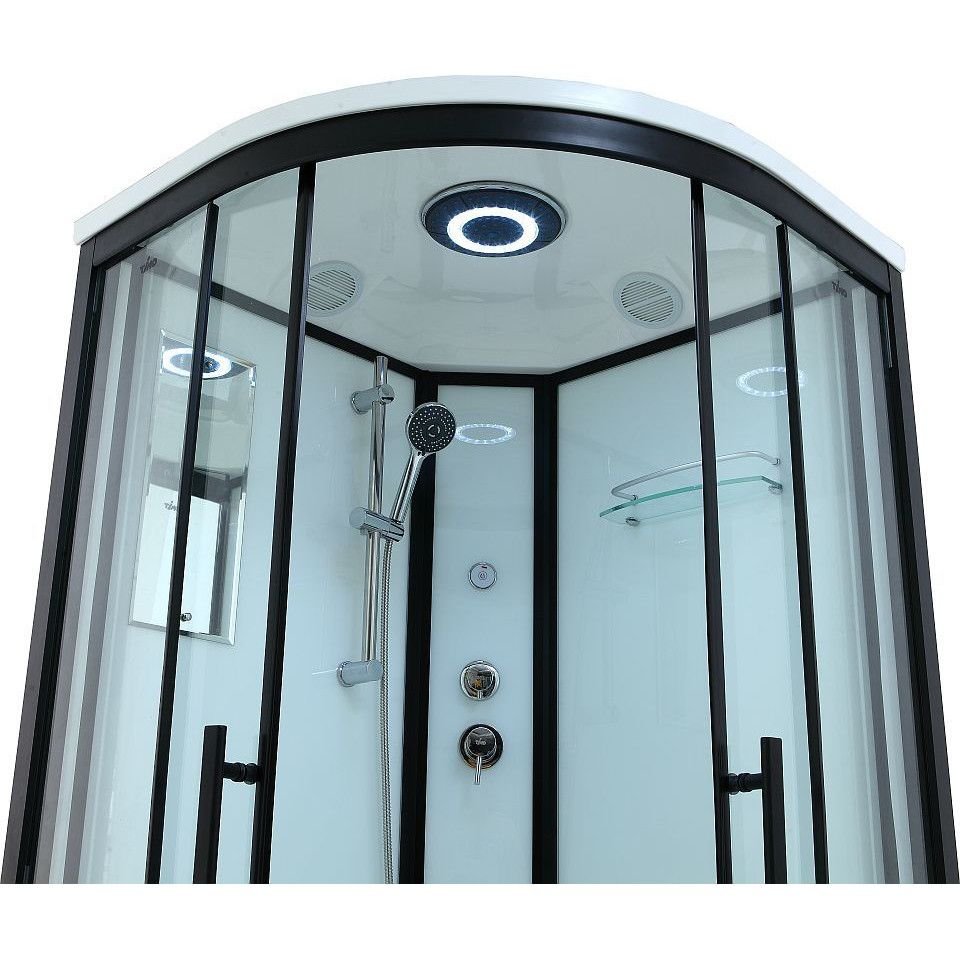 Душевая кабина Timo (Тимо) Standart T-6600B цвет профиля черный, стекло прозрачное 5 мм 100х220х100 см