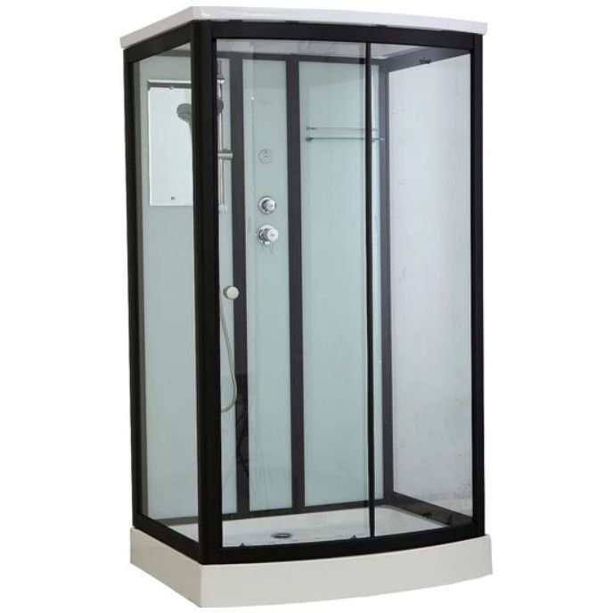 Душевая кабина Timo (Тимо) Standart T-6615B цвет профиля черный, стекло прозрачное 5 мм 120х220х90 см