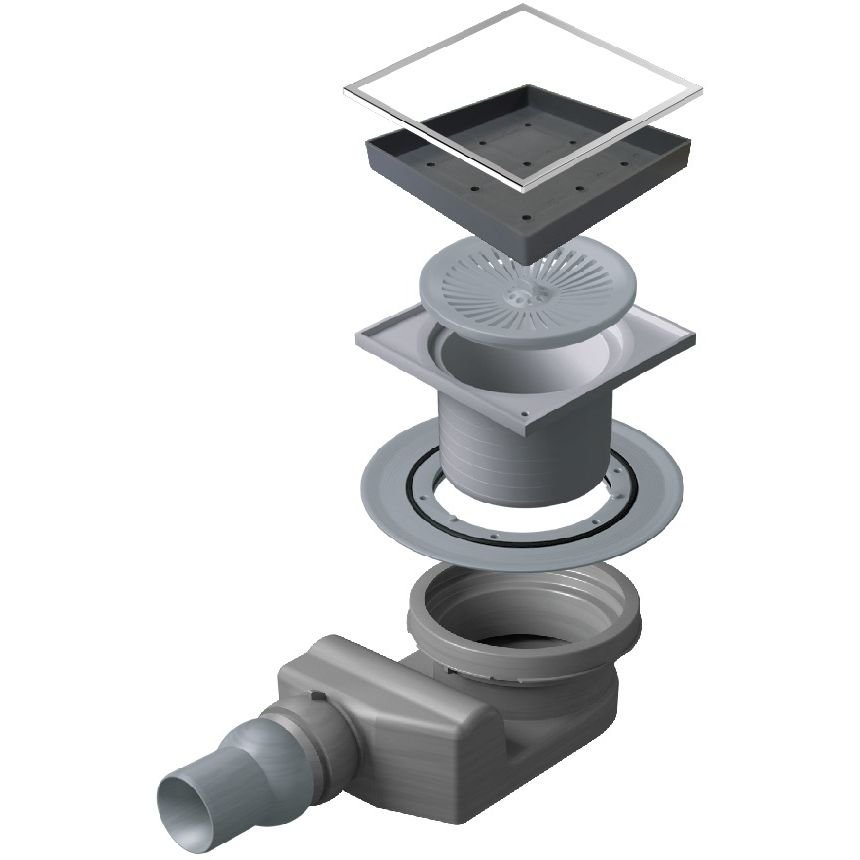 Душевой лоток Pestan (Пестан) Confluo Standard Ceramic 4 S-образный, 150х150 мм (13000088)