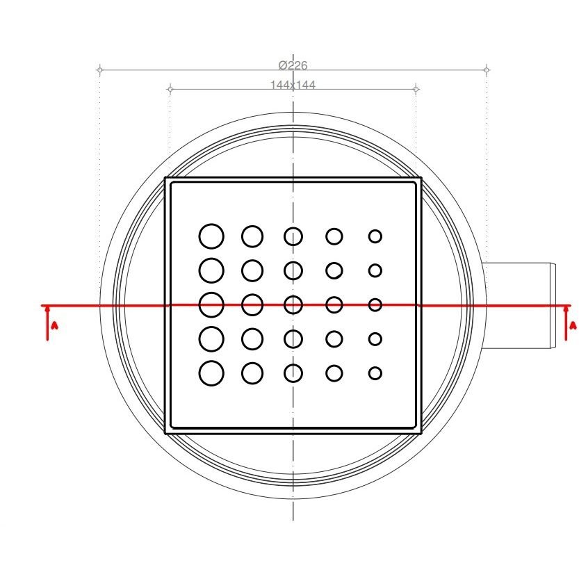 Душевой лоток Pestan (Пестан) Confluo Standard Drops 1 с одним выходом, 150х150 мм (13000009)