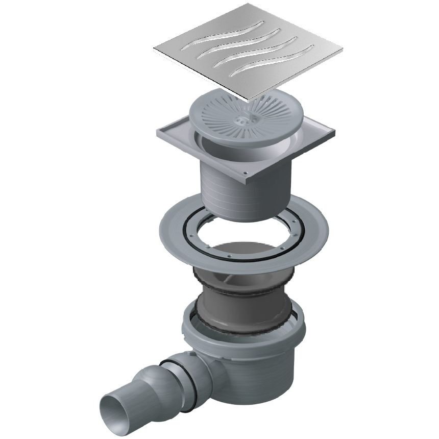 Душевой лоток Pestan (Пестан) Confluo Standard Tide 1 с одним выходом, 150х150 мм (13000001)