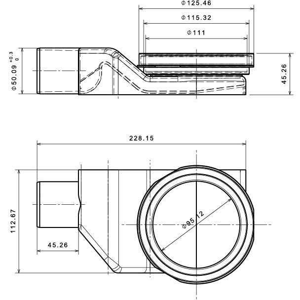 Душевой лоток Pestan Betto Compact Line 650 хром (13702510)