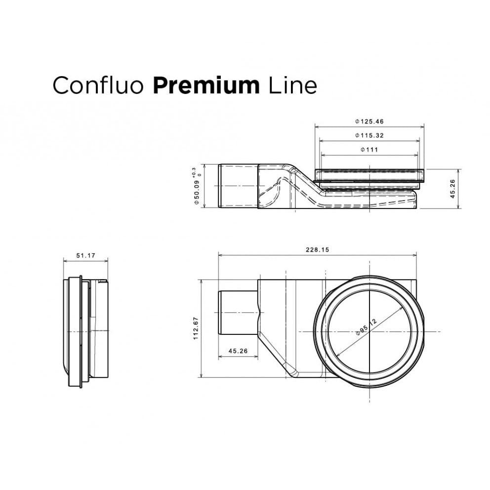 Душевой лоток Pestan Confluo Premium Line 650 Black Glass Gold (13100116)