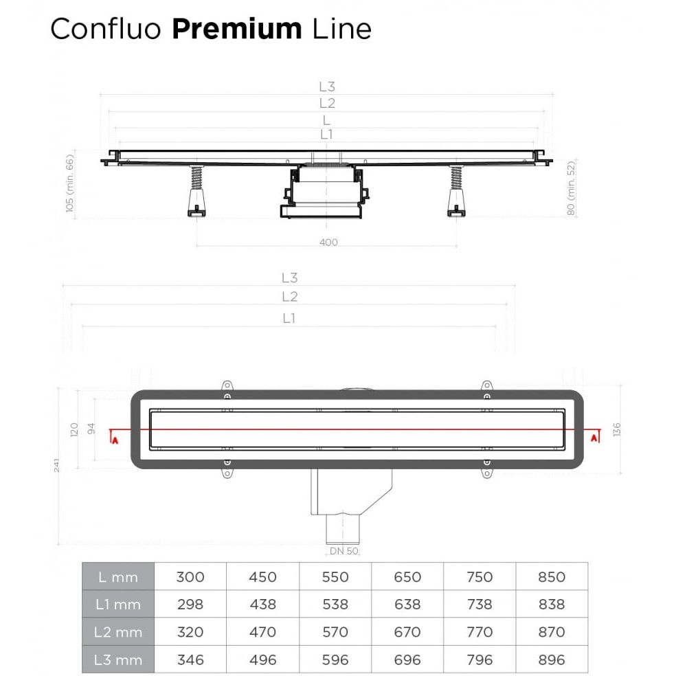 Душевой лоток Pestan Confluo Premium Line 850 Black Glass (13000295)
