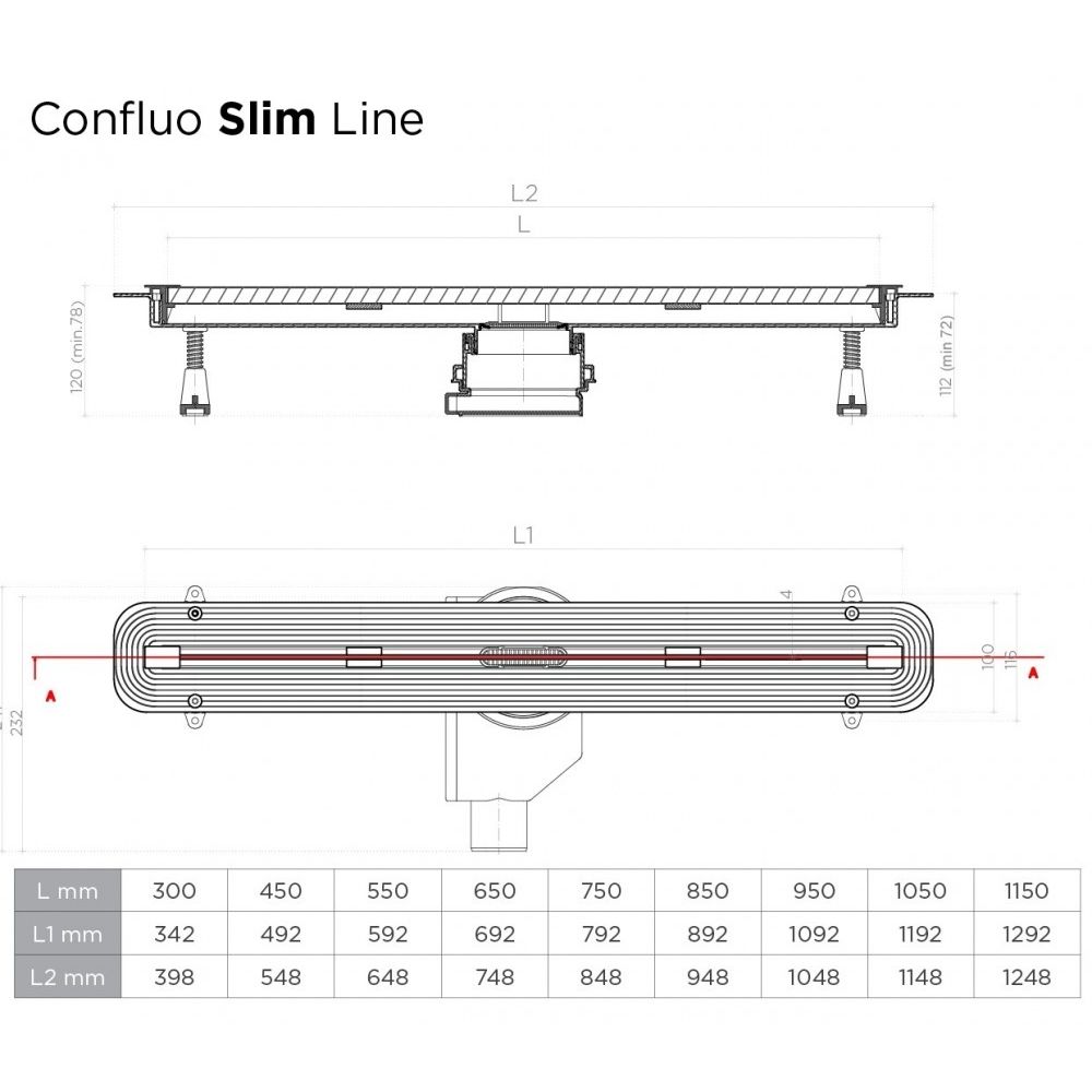 Душевой лоток Pestan Confluo Slim Line 750 хром (13100034)
