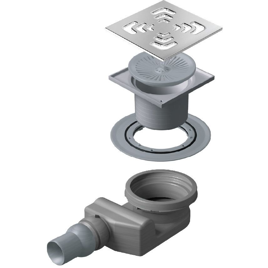 Душевой лоток Pestan (Пестан) Confluo Wall Drain Square 4 S-образная, 150х150 мм (13000008)