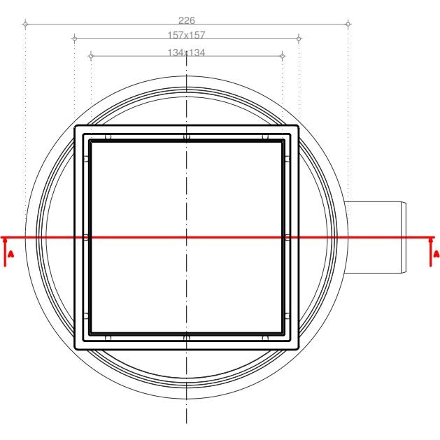 Душевой лоток Pestan (Пестан) Confluo Standard Ceramic 1 с одним выходом, 150х150 мм (13000085)