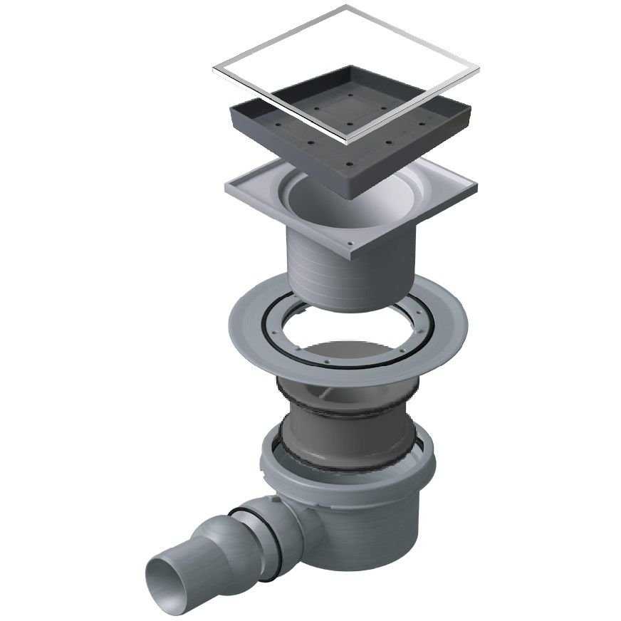 Душевой лоток Pestan (Пестан) Confluo Standard Ceramic 1 с одним выходом, 150х150 мм (13000085)