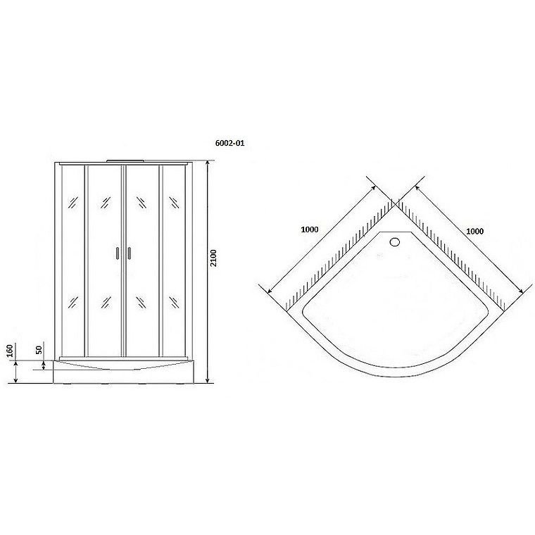 Душевая кабина Niagara (Ниагара) Premium 1000х1000х2100 мм, низкий поддон NG-6002-01