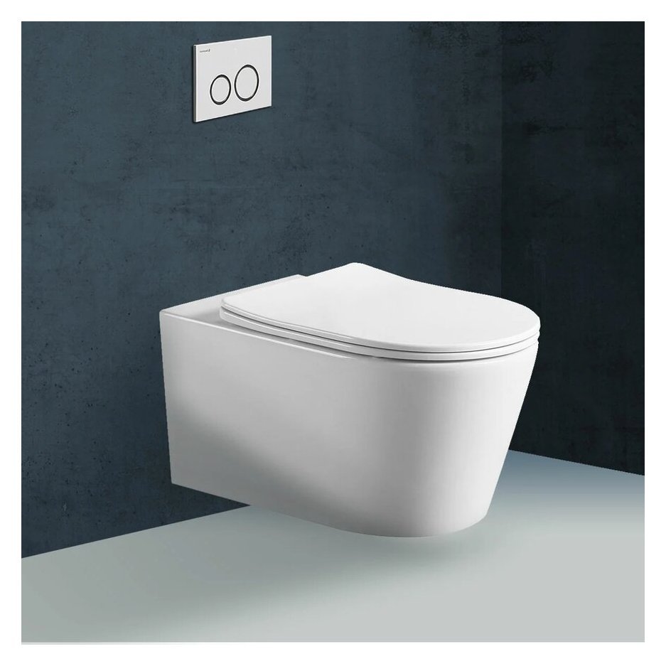 Унитаз подвесной Vincea (Винчея) Cute VT1-24 безободковый, цвет белый, ультратонкое soft-close сиденье