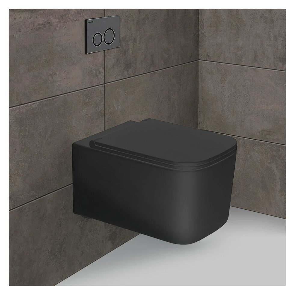 Унитаз подвесной Vincea (Винчея) Ultra VT1-32MB безободковый, цвет матовый черный, ультратонкое soft-close сиденье