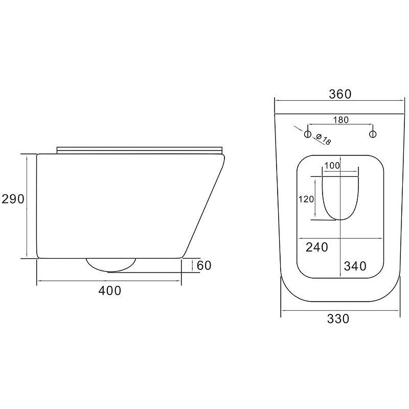Чаша для унитаза Vincea (Винчея) Q-Line VT1-12MW цвет белый, подвесной
