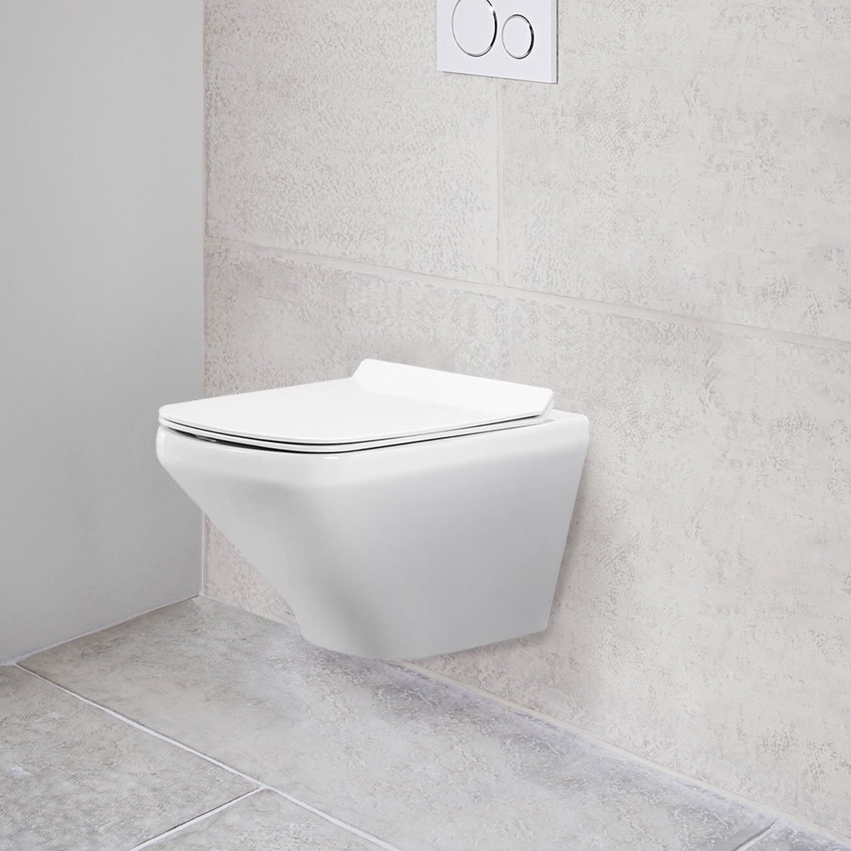 Унитаз подвесной Vincea (Винчея) NEO-M VT1-17 безободковый, цвет белый, ультратонкое soft-close сиденье