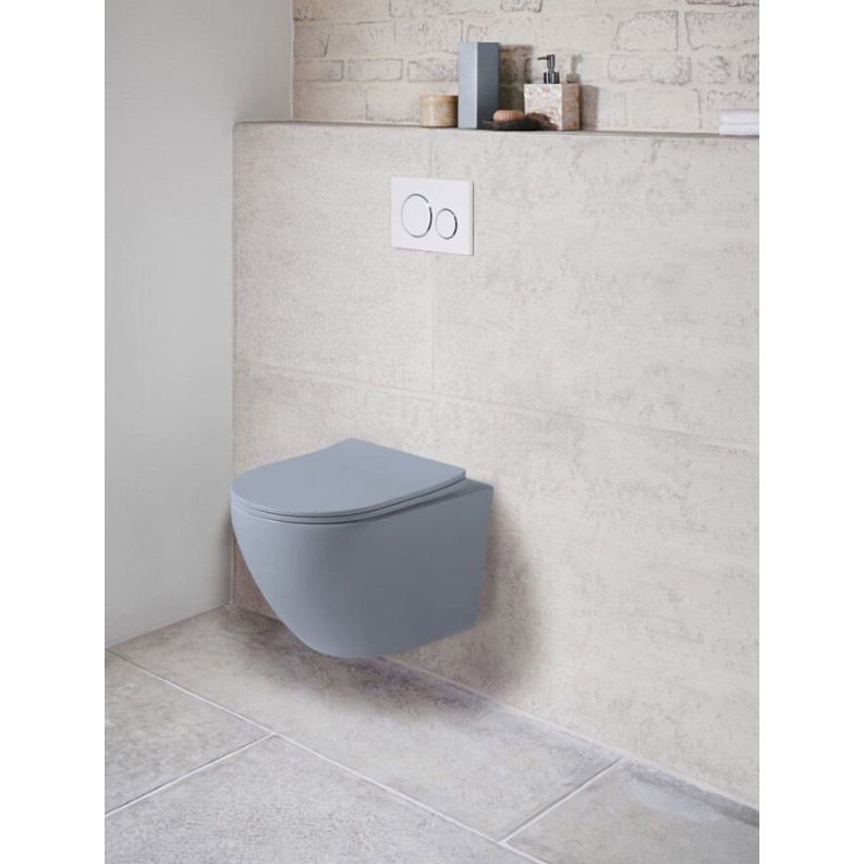 Унитаз подвесной Vincea (Винчея) Globo VT1-14SMO безободковый, цвет океан матовый, ультратонкое сиденье soft-close