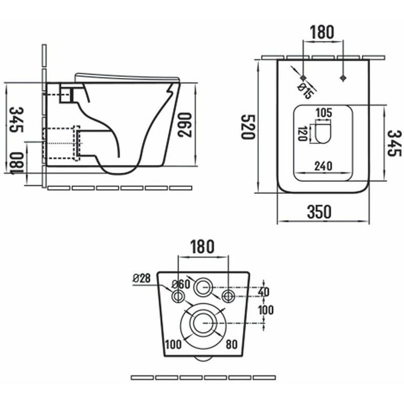 Унитаз подвесной Vincea (Винчея) Q-Line VT1-12MA безободковый, цвет антрацит матовый, ультратонкое soft close сиденье