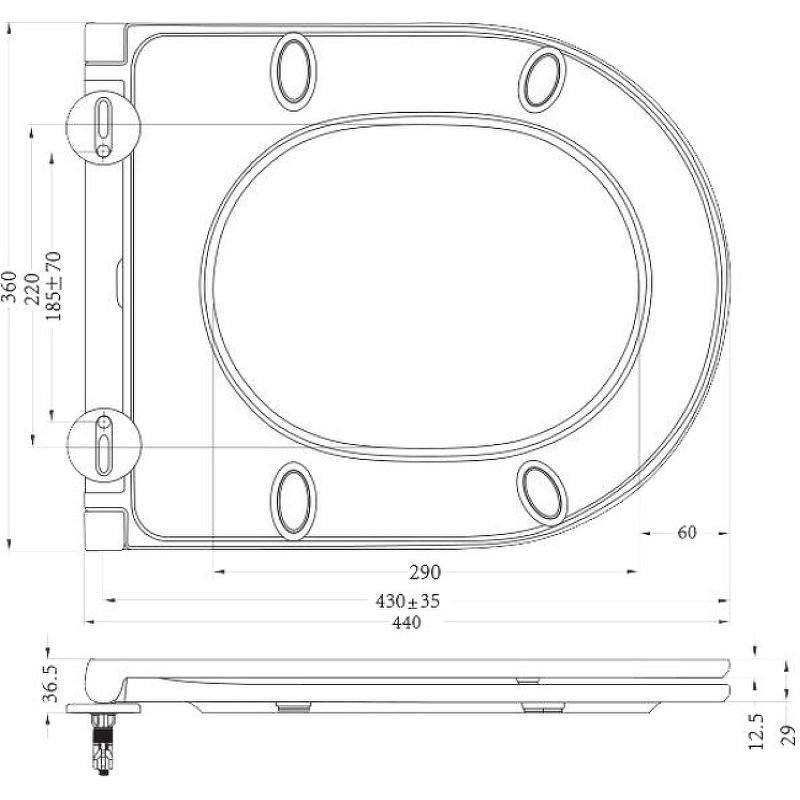 Сиденье BelBagno (Бельбагно) с металлическими креплениями, системой Soft close BB870SC