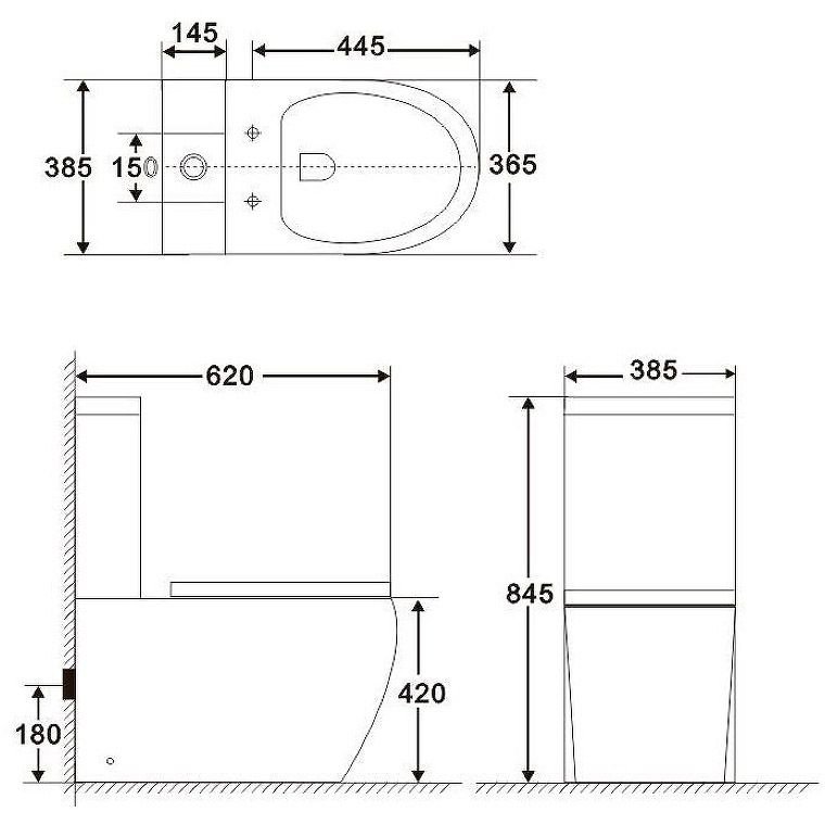 Унитаз-компакт безободковый BelBagno Amanda BB051CPR/BB051SC