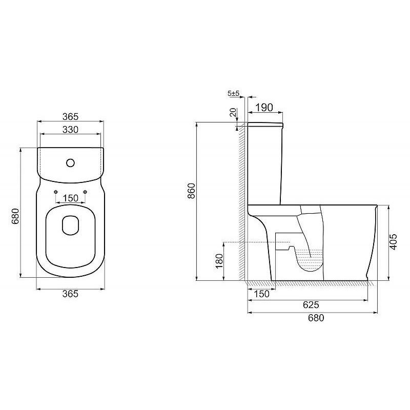 Унитаз-компакт безободковый BelBagno (Бельбагно) Prado с сиденьем и без бачка BB10150CP/BB10150SC