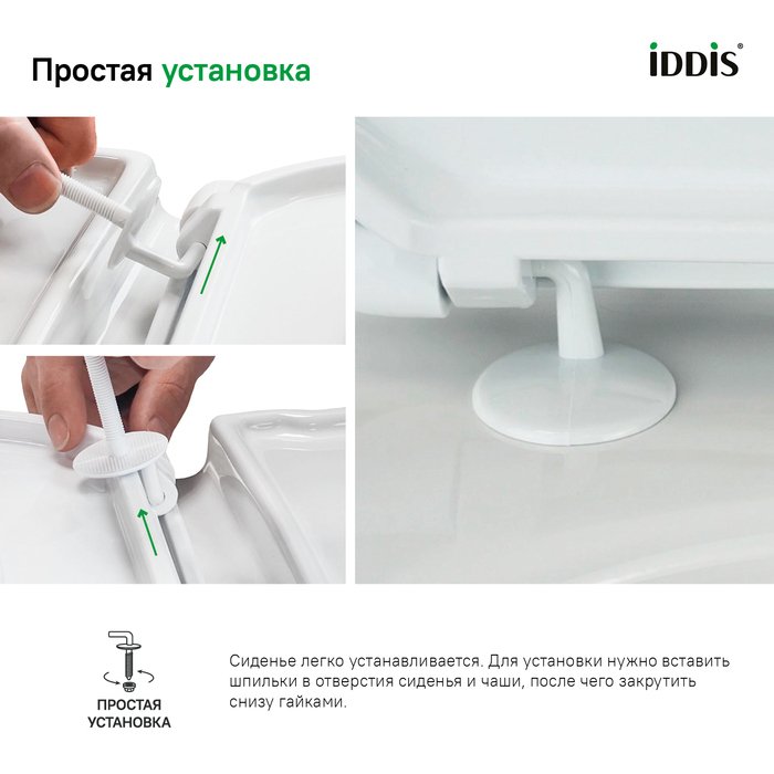 Сиденье для унитаза Iddis Optima Home ID 01 061.1 белое ID 01 061.1 bel