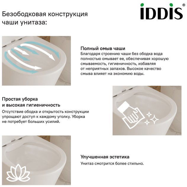 Унитаз-компакт Iddis (Иддис) Drum безободковый с сиденьем и бачком DRU2DSEi24