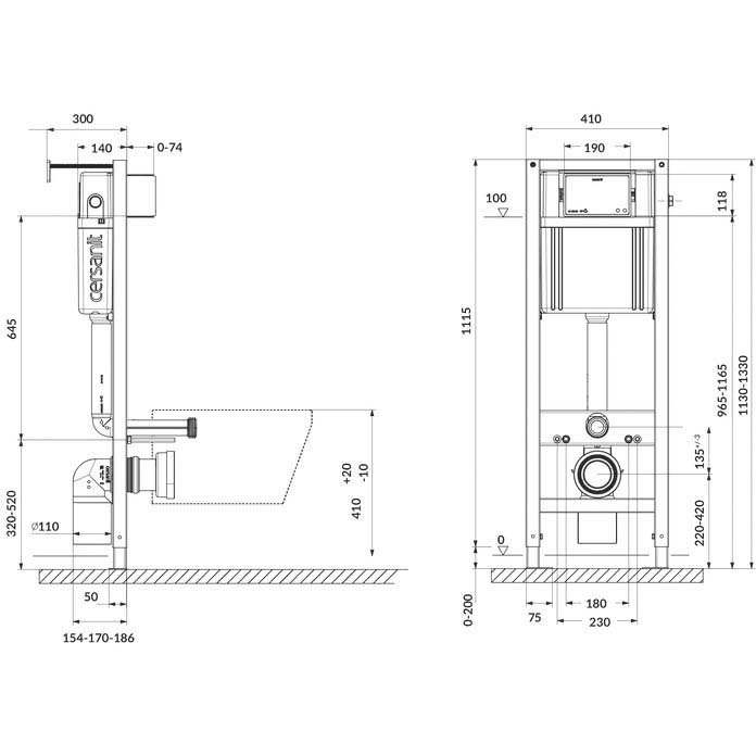 Система инсталляции для унитазов Cersanit (Церсанит) Aqua smart M 40 (63475) синий, без кнопки смыва