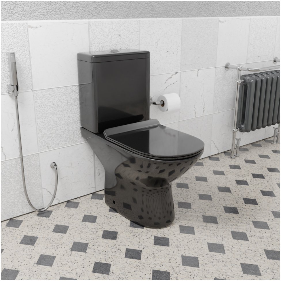 Унитаз напольный Ceramalux (Керамалюкс) 9126-18 с сиденьем и бачком цвет черный