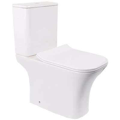 Унитаз напольный, приставной Ceramalux (Керамалюкс) 1215-1А с сиденьем и бачком цвет белый