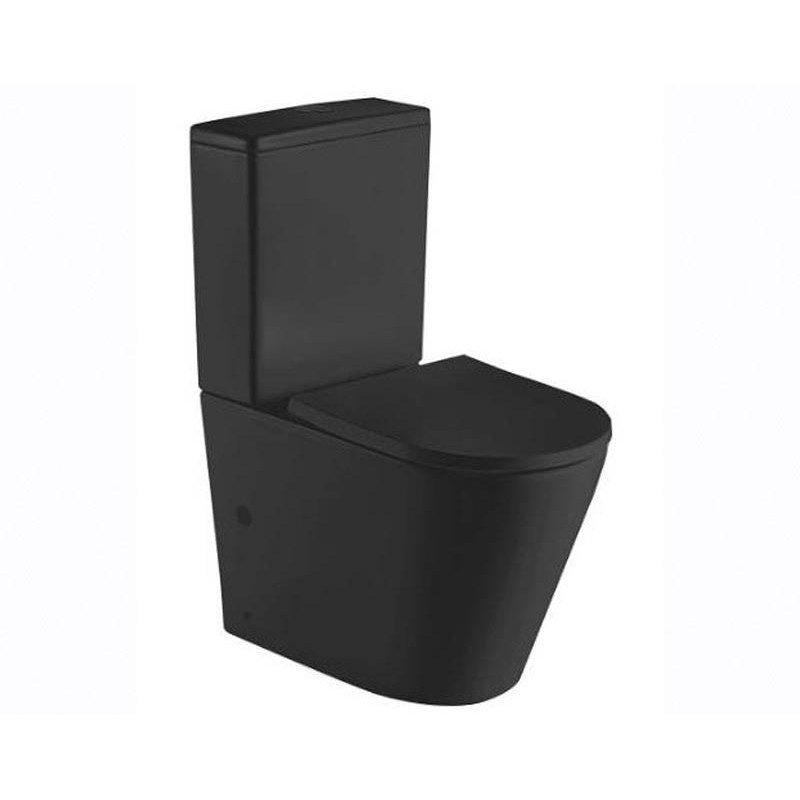 Унитаз напольный, приставной Ceramalux (Керамалюкс) с сиденьем и бачком 2179-1MB цвет черный