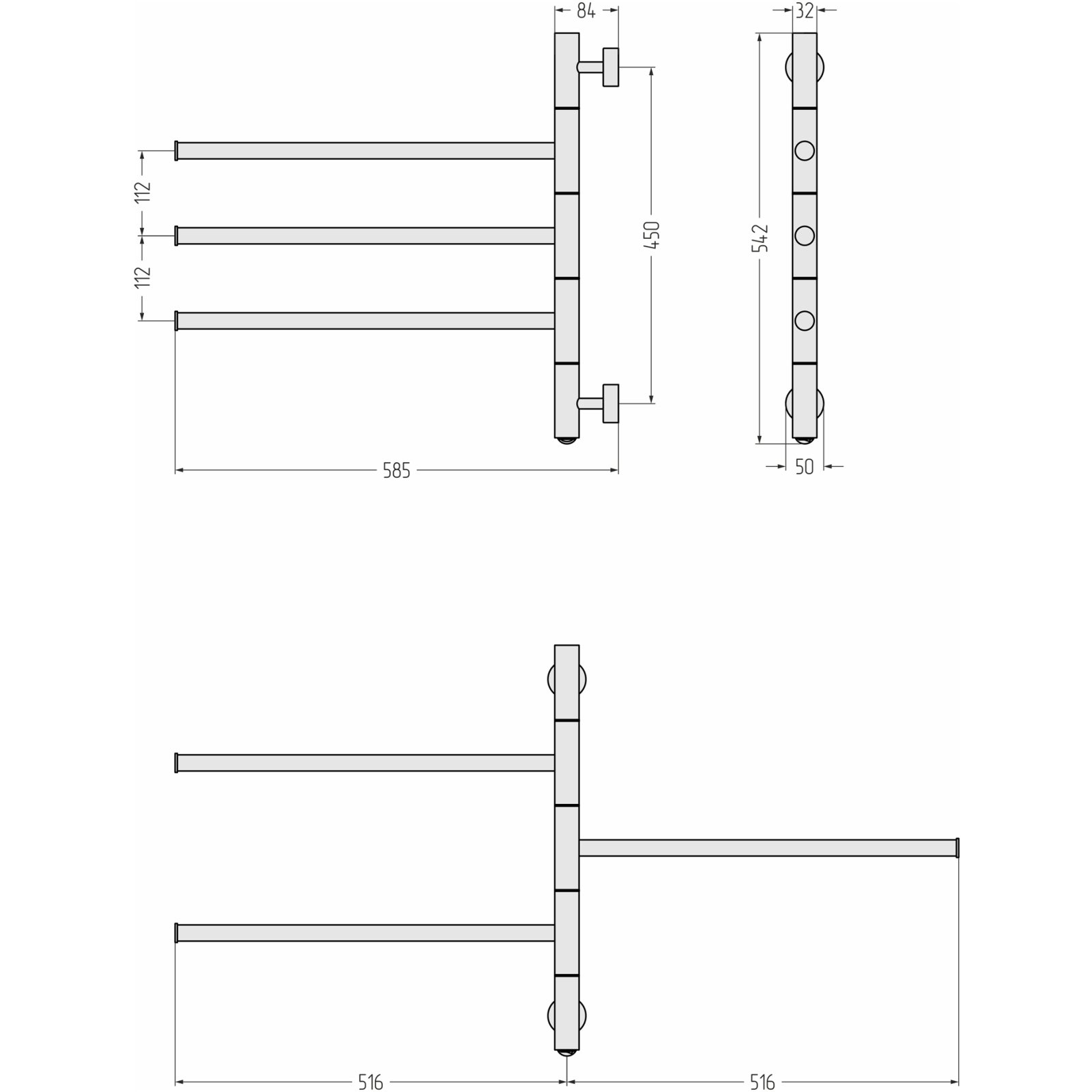 Полотенцесушитель электрический Сунержа (Sunerga) Триада 540х585 Белый 12-0822-0540