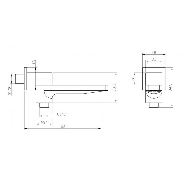 Излив для ванны BelBagno (Бельбагно) Romanoс дивертором для душа ROM-BCA-CRM