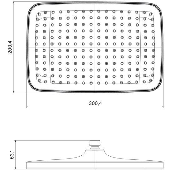 Душевая насадка Iddis (Иддис) Esper верхняя прямоугольная черная матовая ESP25BSi64
