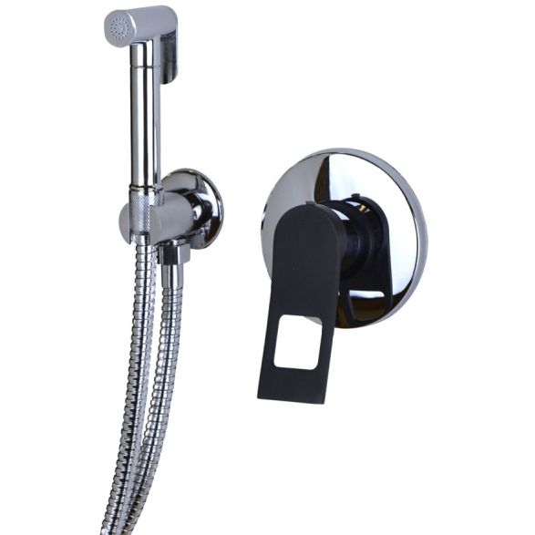 Гигиенический душ со смесителем Bronze de Luxe Element EL28CB, хром/черный