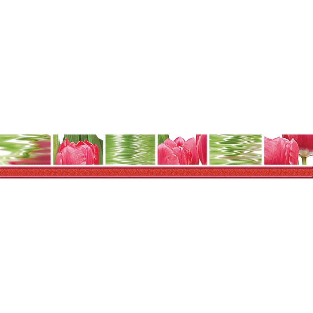 Бордюр Нефрит-Керамика Фреш Тюльпаны 7х50 см (05-01-1-77-05-47-160-0)