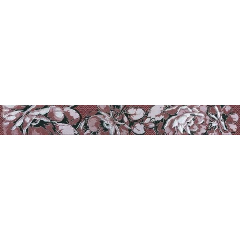 Бордюр Нефрит-Керамика Аллегро бордо цветы 5х40 см (05-01-1-56-03-47-100-1)