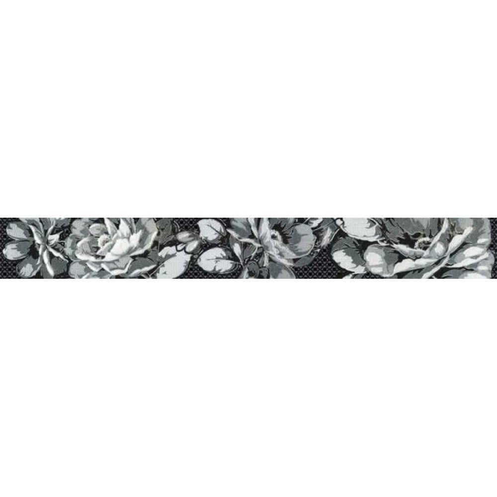 Бордюр Нефрит-Керамика Аллегро черный цветы 5х40 см (05-01-1-56-03-04-100-1)