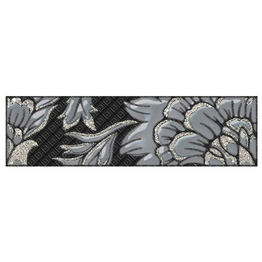 Бордюр Нефрит-Керамика Катрин черный 7х25 см (05-01-1-73-03-04-1451-0)