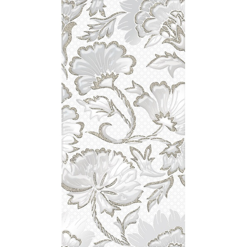 Декор Нефрит-Керамика Катрин белый 25х50 см (04-01-1-10-03-00-1451-0)