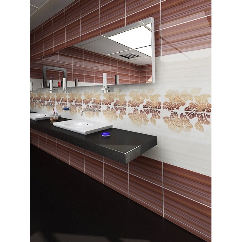 Декор Нефрит-Керамика Кензо коричневый 25х40 см (04-01-1-09-03-15-075-2)