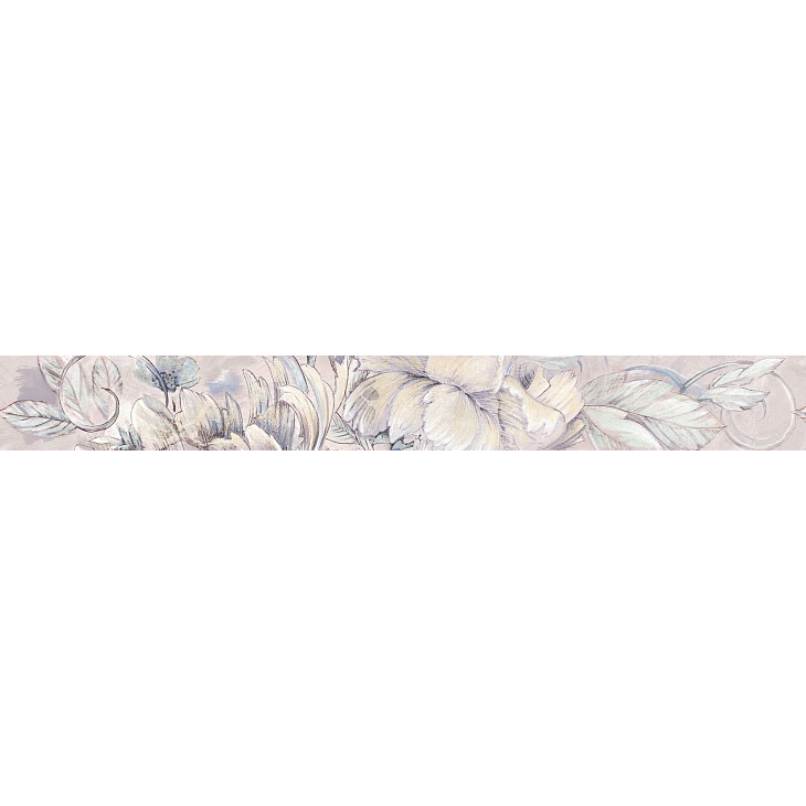 Керамическая плитка Керлайф Бордюр 63х7,5 см Delicato Bouquet Perla (914703)
