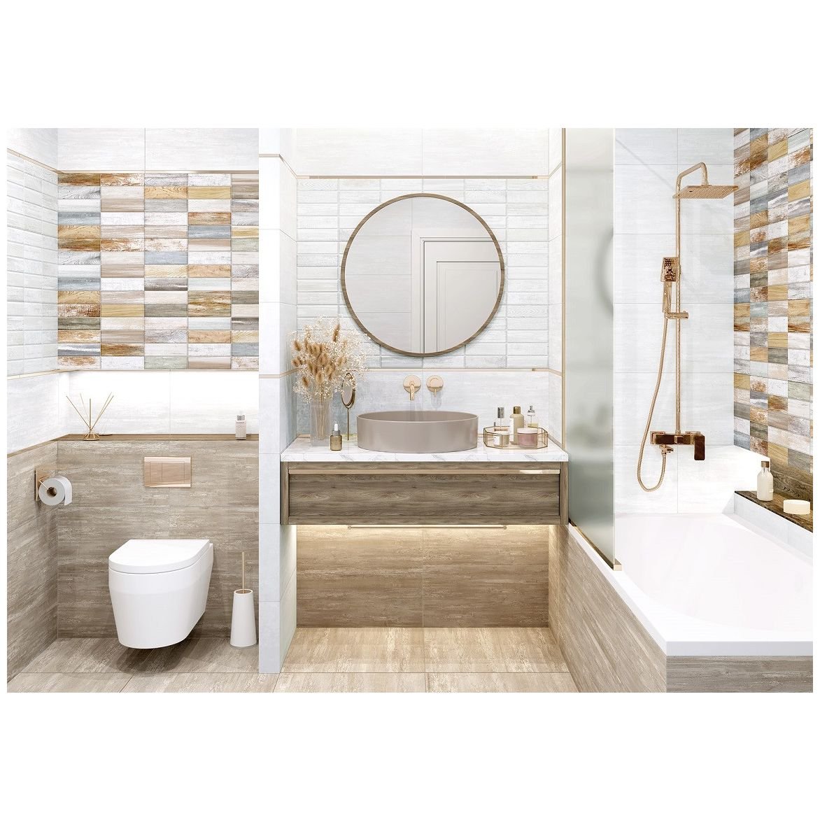 Керамическая плитка New Trend (Нью Тренд) Congo Brick 30х60х0,9 см WT36CON55